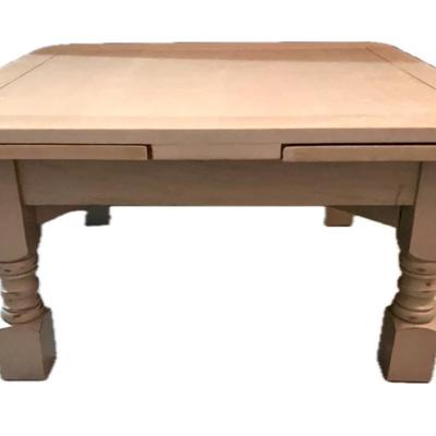 Solid Wood, Gray Coffee Table With Extenders