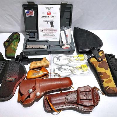 Handgun Accessories Including Numerous Holsters