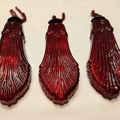 Kugel Midwest Red Mercury Glass Christmas Ornaments, Lot 1