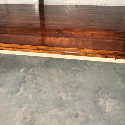 Beautiful Solid Wood Top Dining Room Table With Gray Painted Legs (Two Leaves Included)