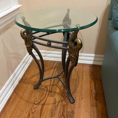 Swan Head Glass Top Table