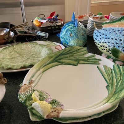 Platters made in Italy & Cabbage Fitz and Floyd