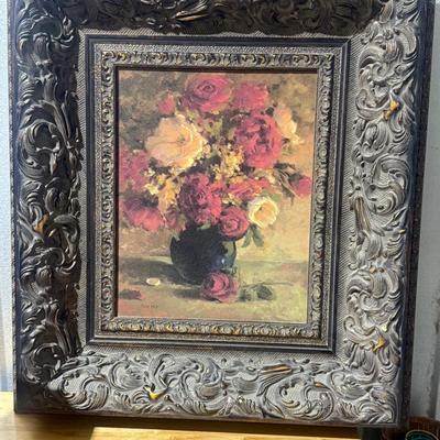 Floral Oil Print on Canvas Painting by Tricia May