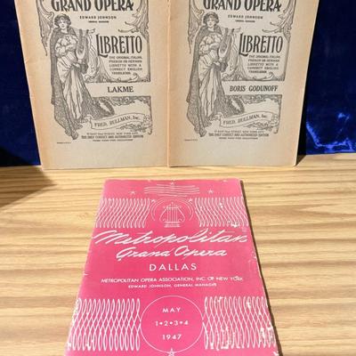 Vintage Metropolitan Opera Librettos & 1947 Grand Opera Program – Dallas Fair Park