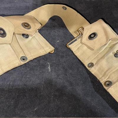 WWII U.S.M.C. Military Ammo Field Belt – Original Canvas Combat Gear