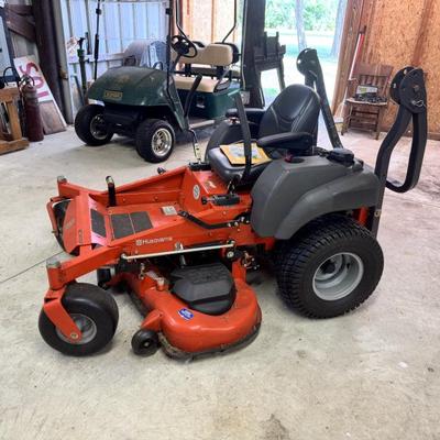 Fires right up!
71 hours on the motor. 
Husqvarna 
24 hp Kawasaki forced air 
cooled v twin vertical shaft OHV Engine 
Standard rollover...