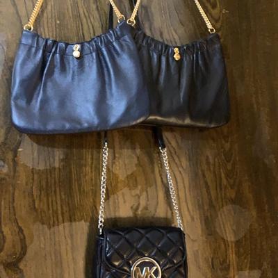 One Michael Kors Purse, Two Black And Blue Ande Purses 