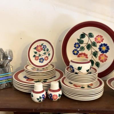 Floral Dinner Ware And Utensils