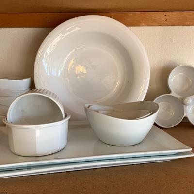 White Serving Trays And Bowls