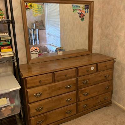 Dresser With Attached Mirror