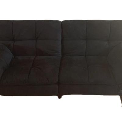 Black Velour Adjustable Daybed/Couch 