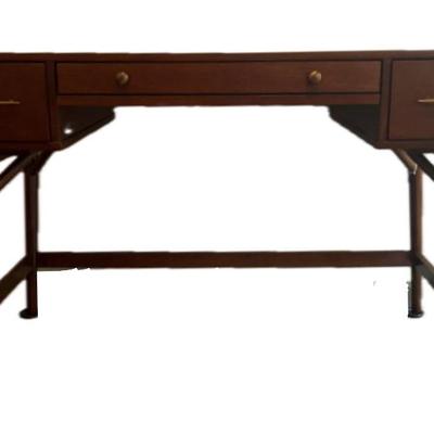 Wood Desk With Three Drawers