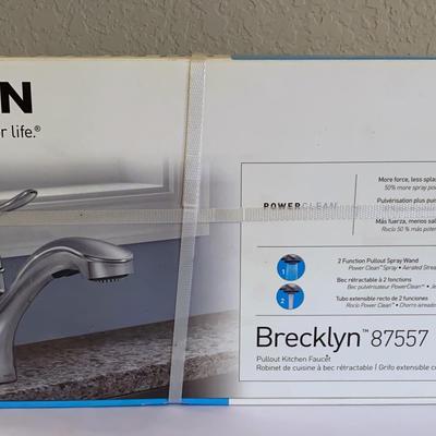 Moen Brecklyn 87557 Pullout Kitchen Faucet New In Box