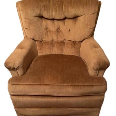 Gold Upholstered Rocking And Swivel Chair Lot 2