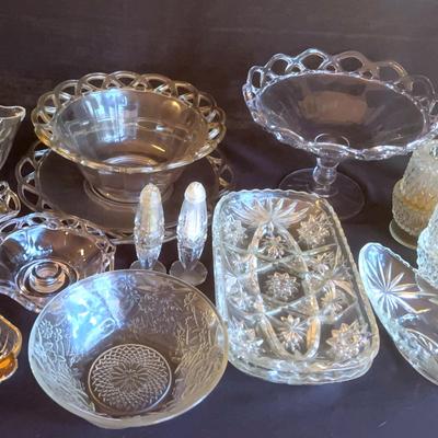 Huge Lot Glass Serving Pieces
