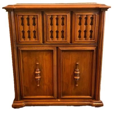 Mid Century Wood Bar Cabinet With Lights