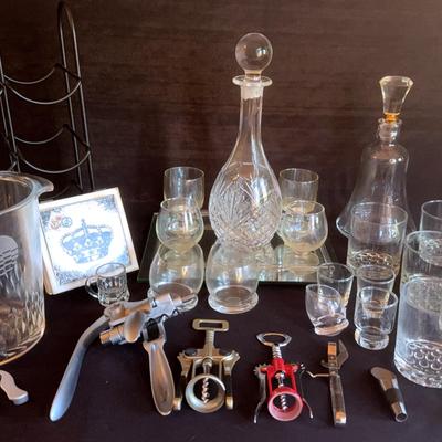 Large Collection Beautiul Bar Serving Pieces And Glasses