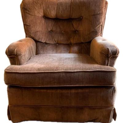 Swivel Arm Chair In Milk Chocolate Brown Velour