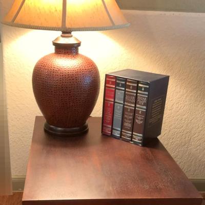 Warm Library Vibes Lot  of Lamp, Coffee, Table, And Classics