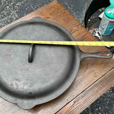 Large cast iron skillet very heavy 