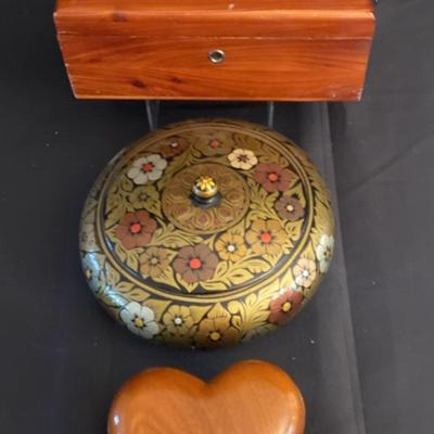 (3) Decorative Wooden Boxes includes Miniature Lane Cedar Chest