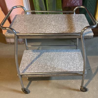 Vintage 2 Shelf Metal Cart