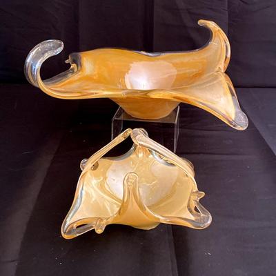 (2) Vintage Murano Glass Bowls