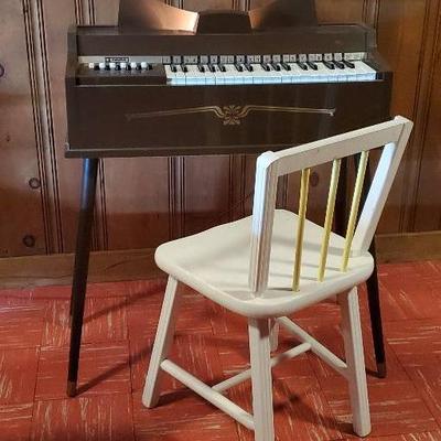 Vintage Magnus Child's Electric Organ and Chair 