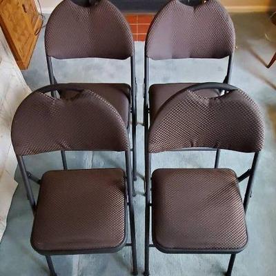 (4) Cushioned Cosco Folding Chairs 