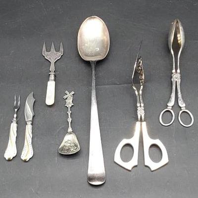 Assorted Silver Plated Serving Utensils 