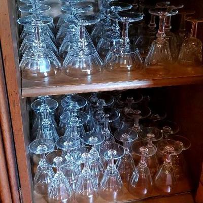 Two Shelves of Stemmed Glassware