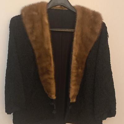 Vintage 1940s Jacket with Mink Collar