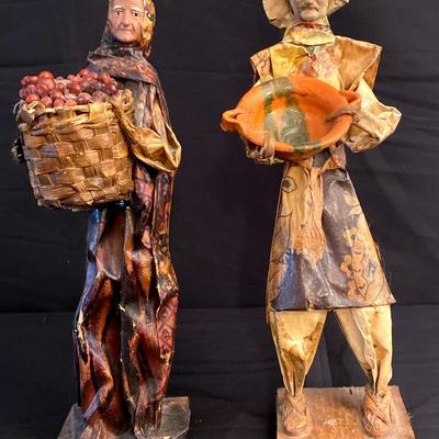 (2) Vintage Mexican Paper Figurines 