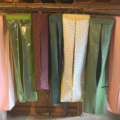 (7) Vintage Hanging Zippered Wardrobes 