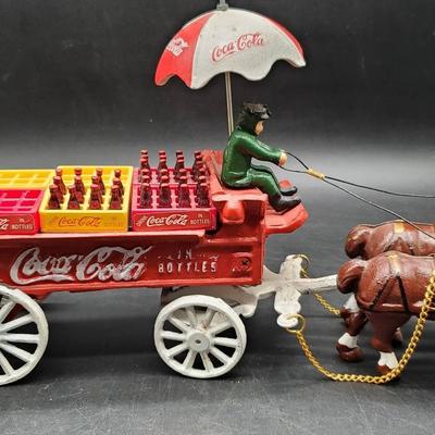 Coca Cola Cast Iron Clydesdale Wagon