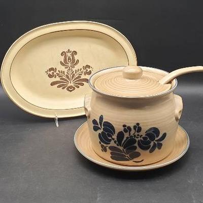 Vintage Pfaltzgraff Soup Tureen and Platter