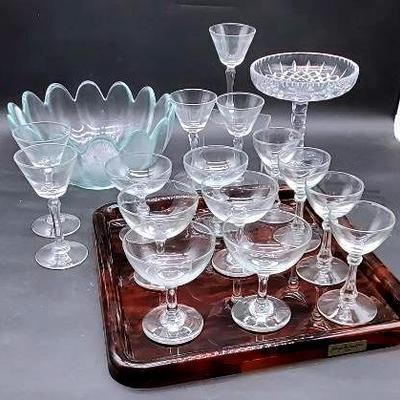 Serving Tray and Glassware