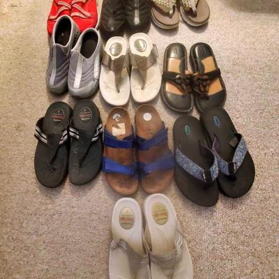 (10) Pairs Women's Shoes - Teva, Easy Spirit, Skechers, Born