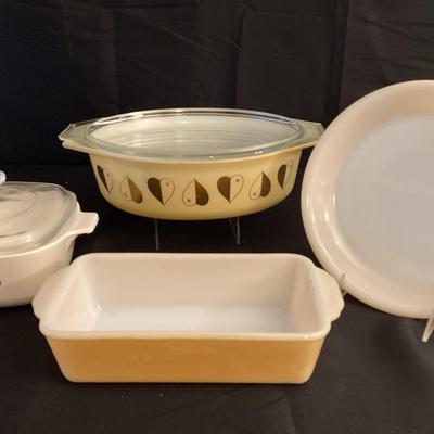 Casserole Dishes including Pyrex Golden Hearts Pattern