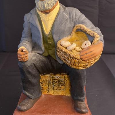 Vintage Judaica Chalkware Sculpture By David Kaplan