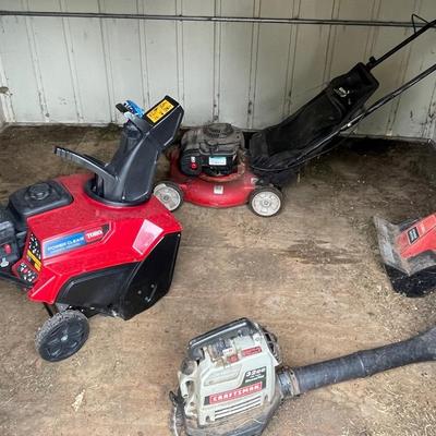 Toro Snow Blower, Lawn Mower, Toro Power Shovel & Craftsman Blower Back