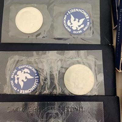 Eisenhower Silver Dollars and Liberty Silver Dollar Coin Sets