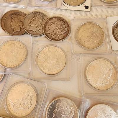 Morgan and Peace Silver Dollars