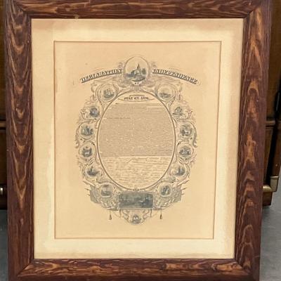Declaration of Independence Engraving by John Buttre
