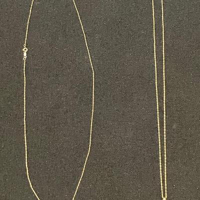 18" 14K Necklace with 14K Cross and Broken 20" 14K Necklace