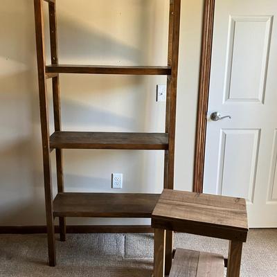 Bookshelf and Small Wood Table 