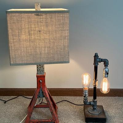 Jack Stand Lamp and Steampunk Table Lamp