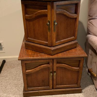 2 Wood side tables
bottom 26wide 21 tall