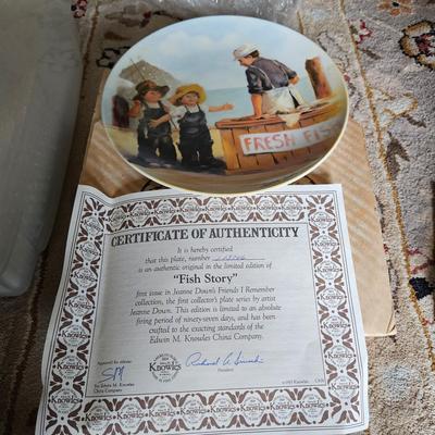 Knowles Collector plates, Scarlet in box w Certificates, Knowles Fish story in original box and cert