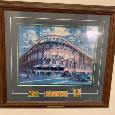 Ebbets field print by David Henderson 1957 20w 18h